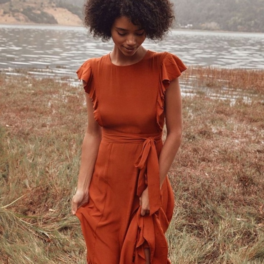 Christy Dawn Quinn Maxi Dress In Rust XS